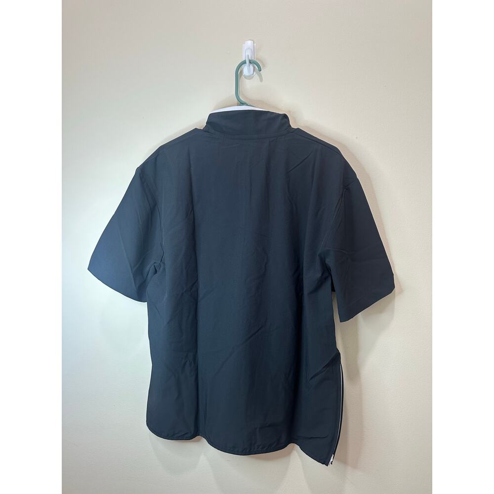 Adidas NWT Warm Up Shirt Men's Sz M Black Short Sleeve Quarter Zip - Picture 2 of 6